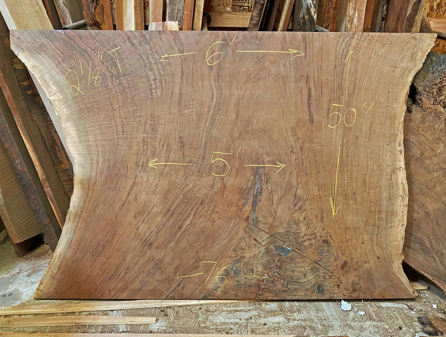5' Wide Black Walnut Slab